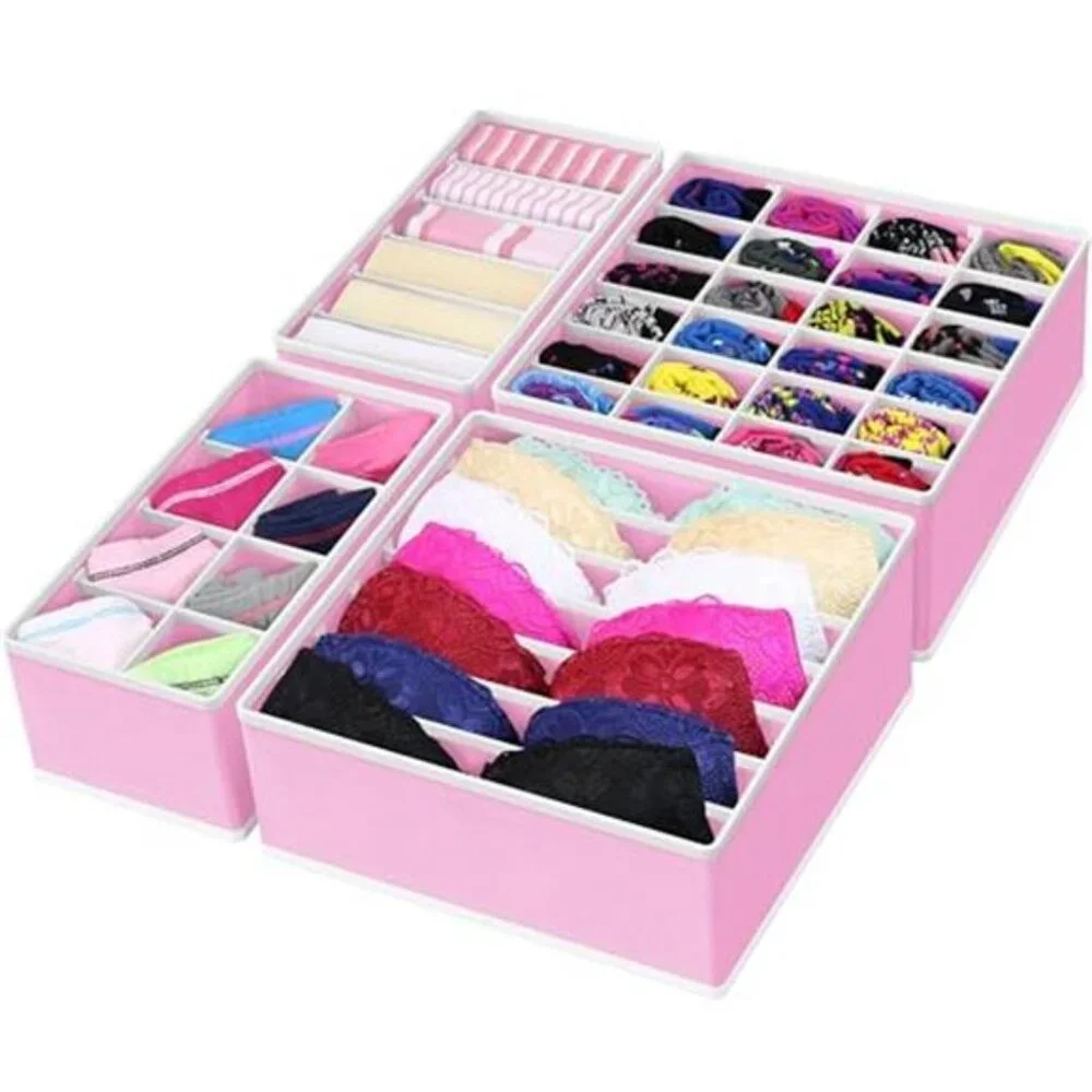 Drawer Organizer Set Foldable Closet Dividers for Socks Underwear Bras Scarves